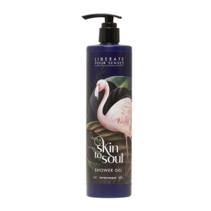 Gel de duș, 100% vegan, Skin To Soul, 440 ml, iasomie, petitgrain, frezie, frunza de portocal, vanilie, mosc, unisex