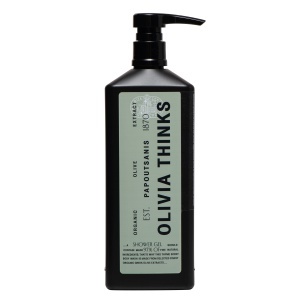 Gel de dus, Olivia Thinks, 360ml, cimbru, natural, extract organic ulei masline, 0% parabeni, 0% SLES, 0% ulei mineral
