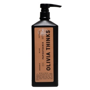 Loțiune de corp, Olivia Thinks, 360ml, natural, cimbru, hidratant, extract ulei de masline, molecule higroscopice, 0% parabeni, 0% SLES, 0% ulei mineral
