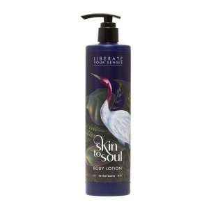 Loțiune de corp, 100% vegan, Skin To Soul, 440 ml, iasomie, petitgrain, frezie, frunza de portocal, vanilie, mosc, unisex