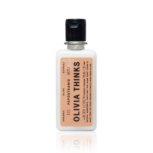 Loțiune de corp, Olivia Thinks, 70ml, natural, cimbru, hidratant, extract ulei de masline, molecule higroscopice, 0% parabeni, 0% SLES, 0% ulei mineral