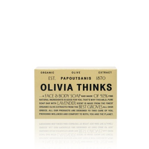 Săpun solid față și corp, Olivia Thinks, 40g, natural, ulei de masline, lavanda
