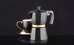Cafetiera Filtru aluminiu 6 persoane negru 300ml Royal