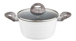 Oala cu capac 20cm cu invelis Qualum Basic Stone Edition Wavy