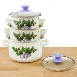 Set oale emailate 16/18/20cm 2.2/3.1/4.2L Pruna