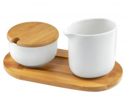 Set tava si doua recipiente pentru zahar si lapte Natural
