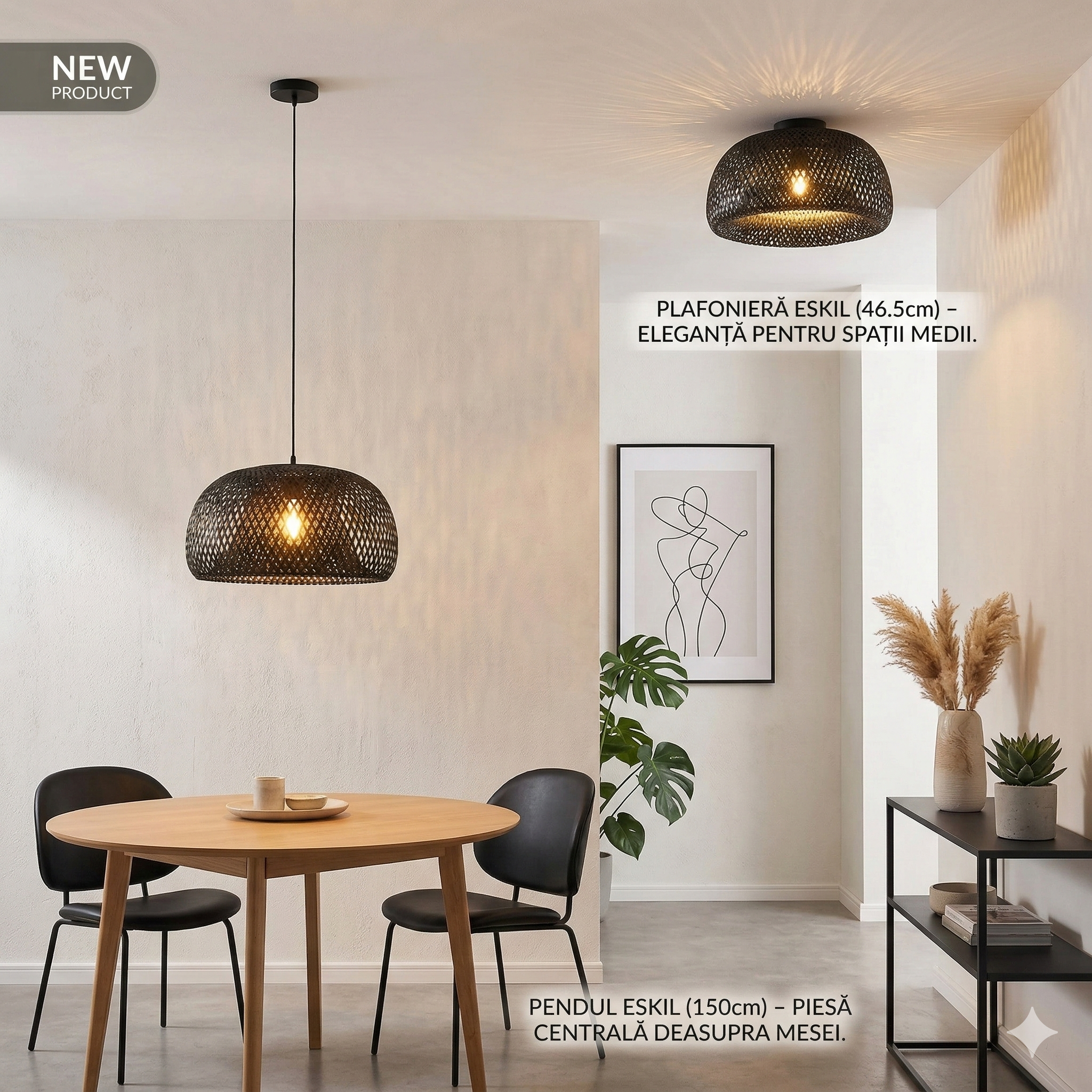 Design Interior 2026: Cum transformi atmosfera casei cu colecția Lindby Eskil din bambus negru
