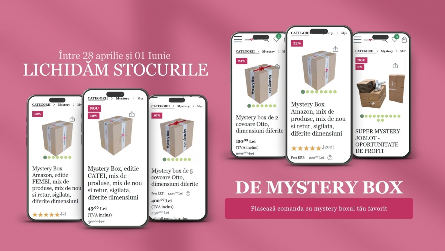 Mystery Box România - Cea Mai Faimoasă Cutie Misterioasă la Preț de Lichidare 29,99 Lei | Chilipirul Zilei