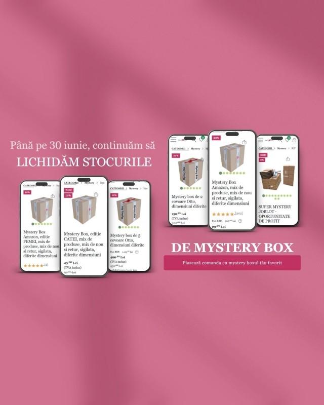 Mystery Box România - Lichidarea Finală Iunie 2025: Cea Mai Faimoasă Cutie Misterioasă la 29,99 Lei