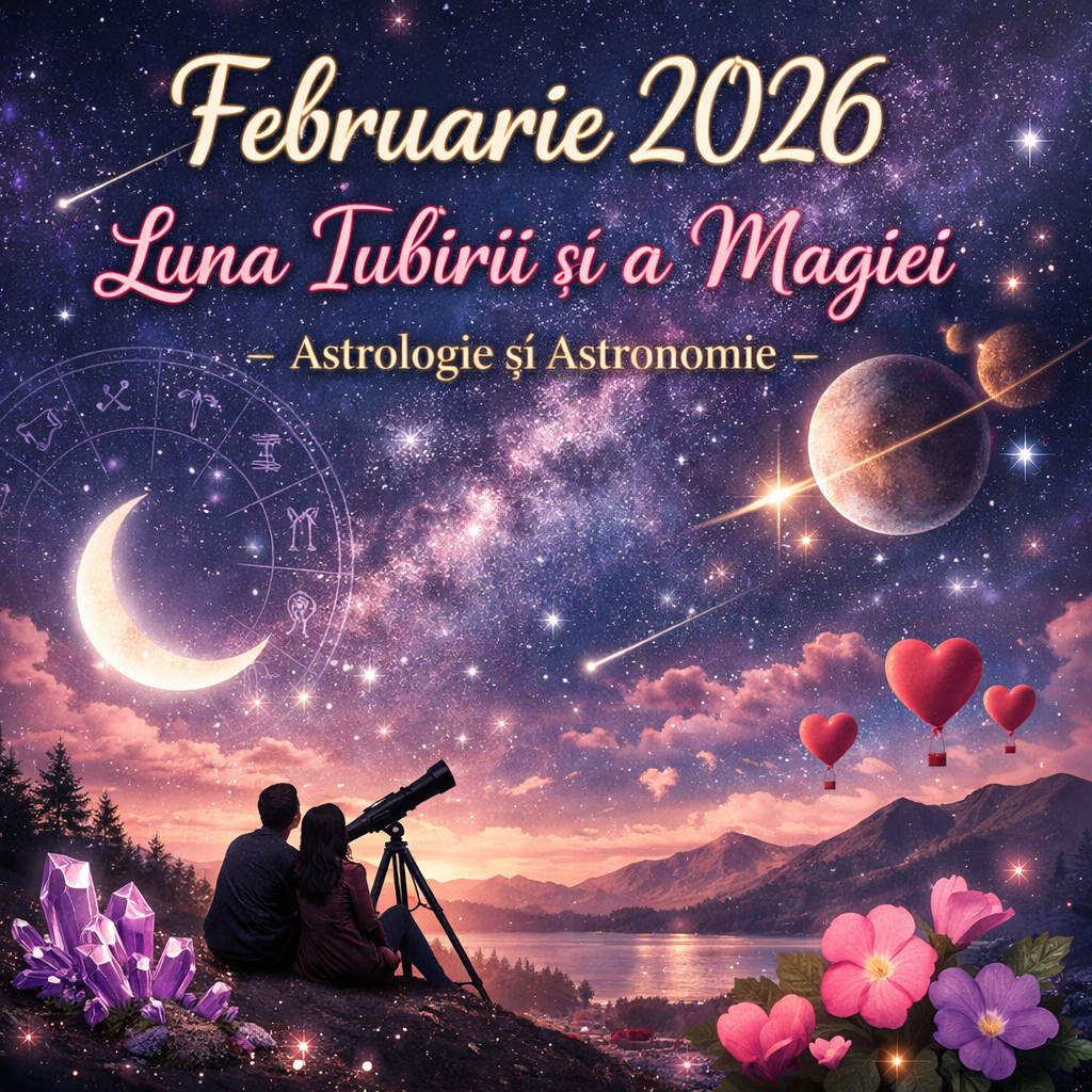 Februarie 2026: Energia Cosmică a Lunii Iubirii – Astronomie, Astrologie și Noi Începuturi