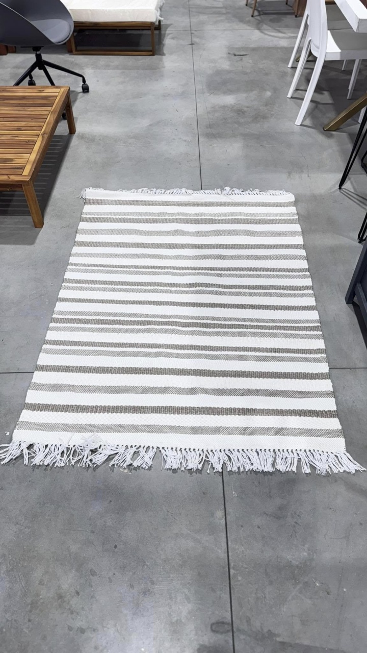 Covor Timbers, textil, alb/nisip, 200 x 200 cm - 1 | YEO