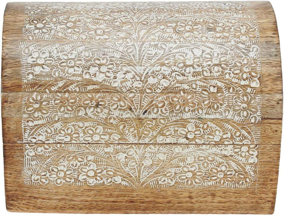 Ajuny Scatola Portaoggetti Decorativa Intagliata A Mano In Legno Con