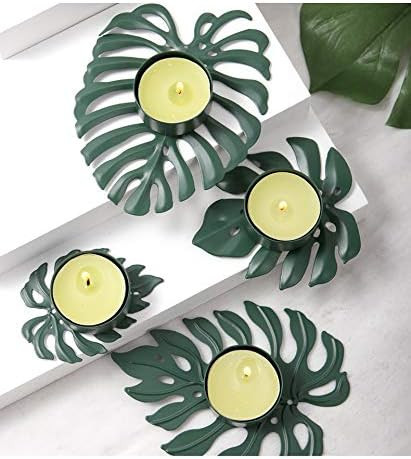 Set de 2 suporturi pentru lumanari Hosoncovy, metal, verde inchis - 2 | YEO