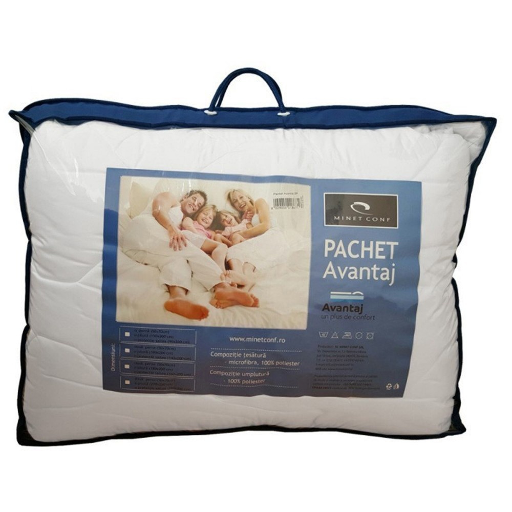 Set Avantaj Saltea Pegas Comfort Flex +2 perne microfibra 50x70 +Husa hipoalergenica + pilota iarna 180x200, 140x200x20 - 1 | YEO