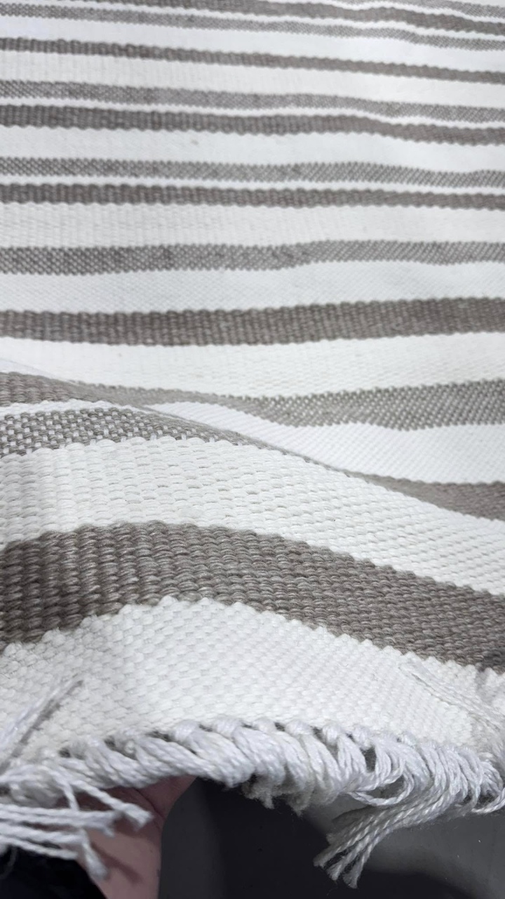 Covor Timbers, textil, alb/nisip, 200 x 200 cm - 2 | YEO