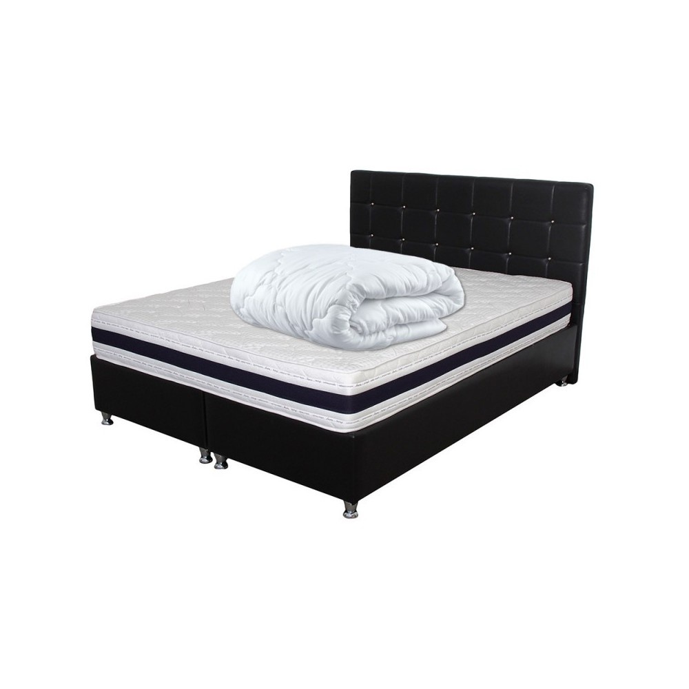 Set Avantaj Saltea Memory Foam Crin + doua perne microfibra + husa hipoalergenica +Pilota microfibra iarna 180x200, 140x200x25 - 2 | YEO