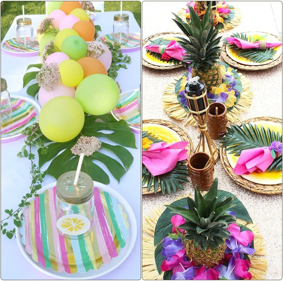 Set de 24 frunze tropicale Kuuqa, plastic/poliester, verde, 20/40 cm - 1 | YEO