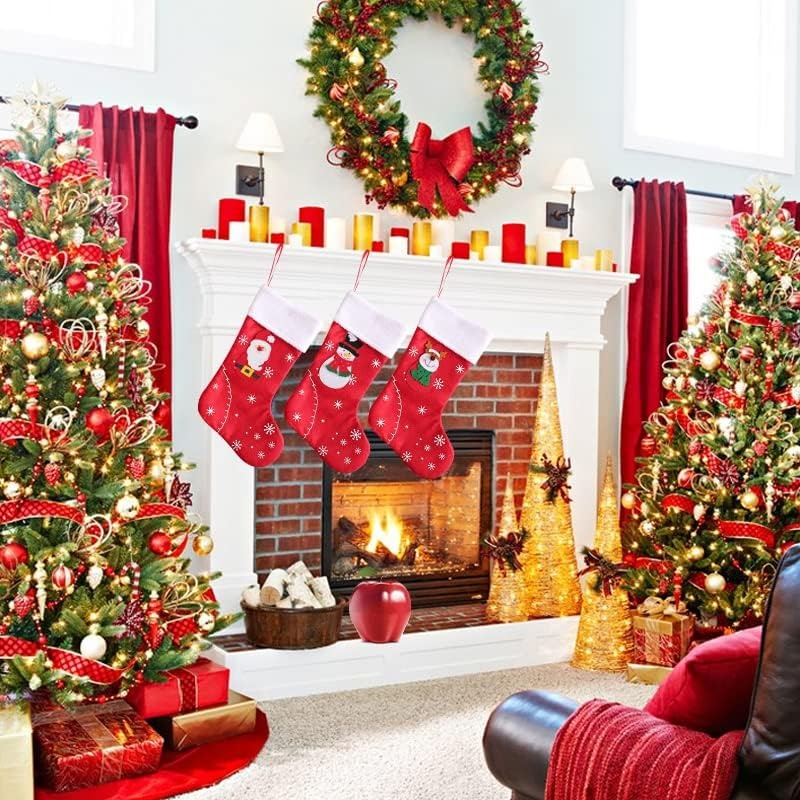 Set de 3 ciorapi pentru Craciun Sxfxiaohe, textil, multicolor, 31 x 20 x 14 cm - 2 | YEO