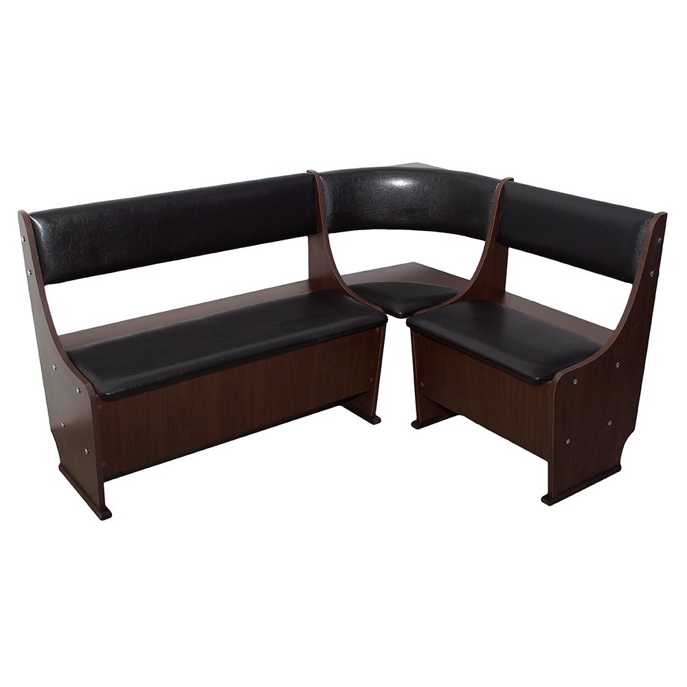 Coltar de bucatarie MIOARA, PAL Melaminat, Masa fixa, 2 taburete tapitate, Wenge - 2 | YEO