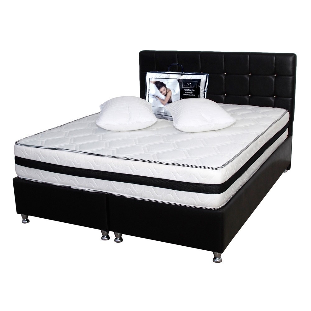 Set Saltea Super Lux Ortopedica IRIS plus 2 perne microfibra 50x70 plus Husa hipoalergenica, 140x200x26 - 2 | YEO