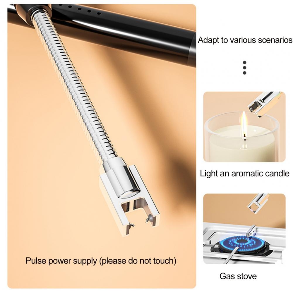 Bricheta electrica cu plasma, portabila, reincarcabila, rezistenta la vant, pentru aprinderea focului la aragaz, semineu, lumanari, gratar, aurie - 3 | YEO