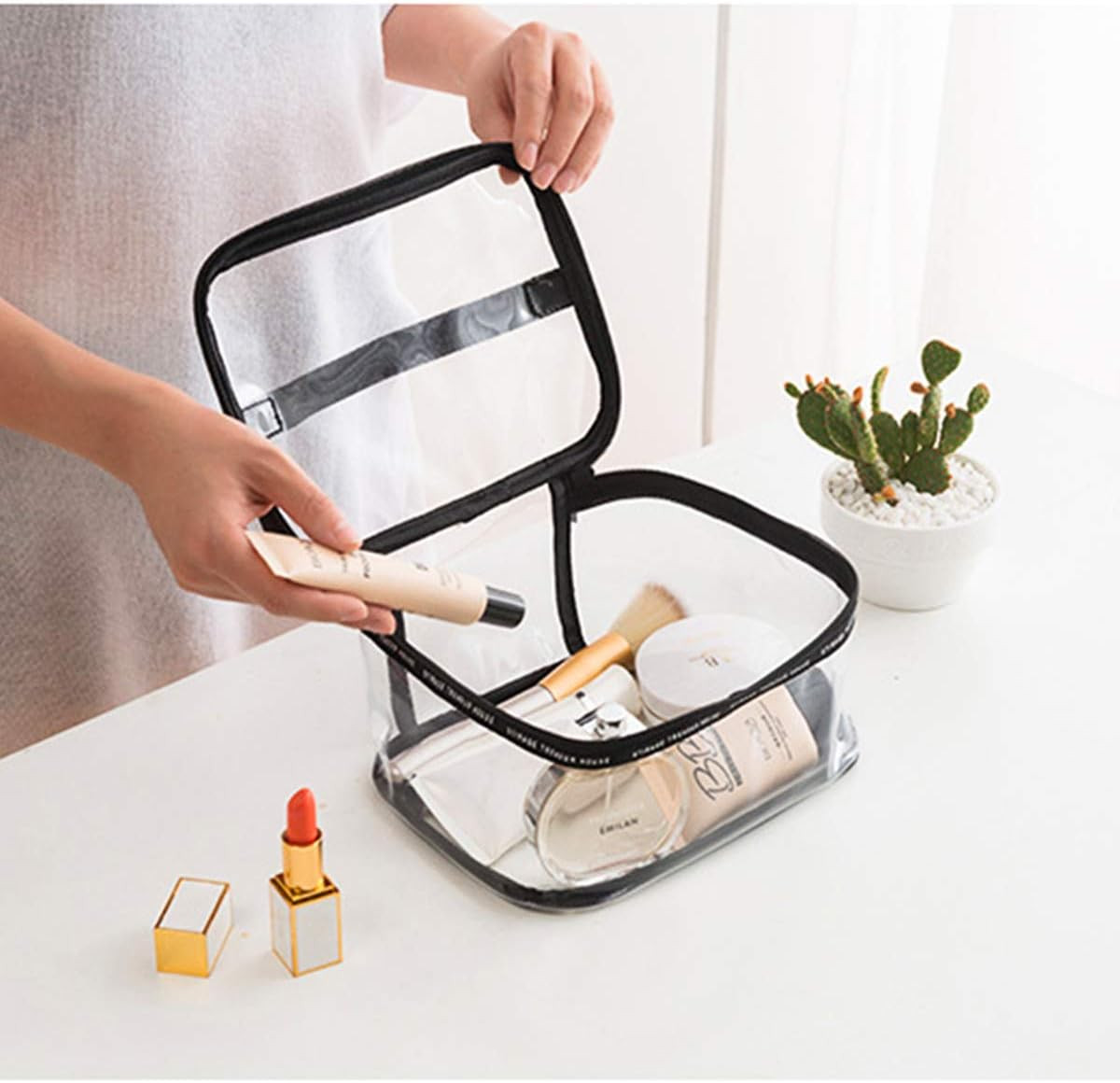 Geanta cosmetica Changrongsheng, PVC, transparent, 21 x 15.5 x 10 cm - 2 | YEO