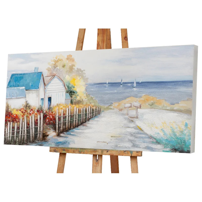 Tablou pe panza Lonely Cottage, panza/lemn, multicolor, 70 x 140 cm - 2 | YEO