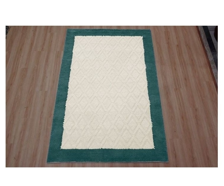 Covor My Home, lana/ bumbac/ poliester, bej/turcoaz, 80 x 150 cm - 1 | YEO