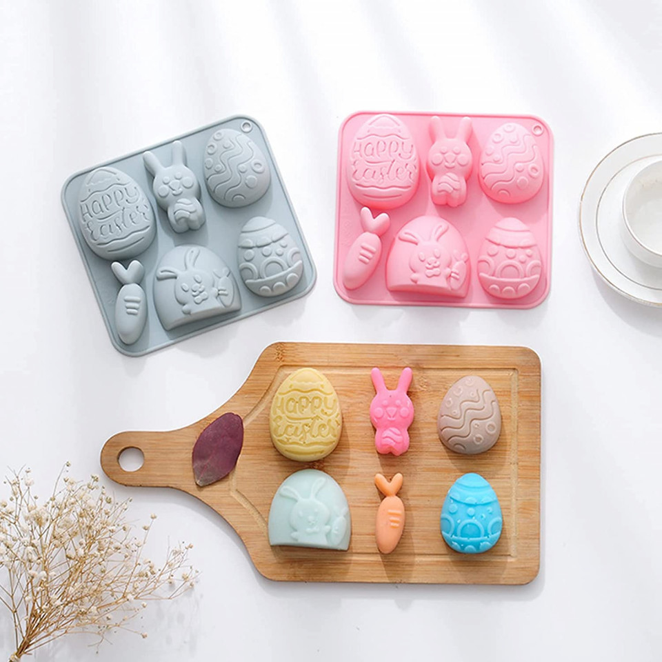 Set de 2 forme pentru prajituri COLEESON, model Paste, silicon, gri/roz - 1 | YEO
