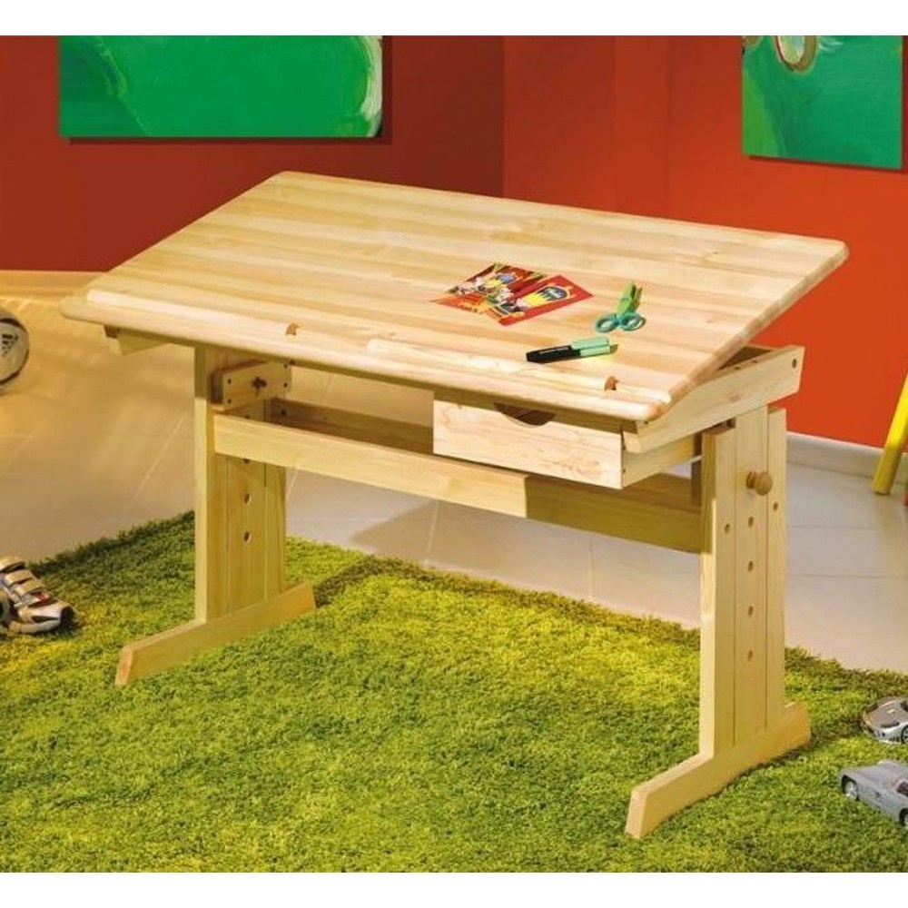 Birou pentru copii HM Julia, inaltime reglabila, unghi inclinare ajustabil, lemn, 109 x 55 x 63-93 cm - 3 | YEO
