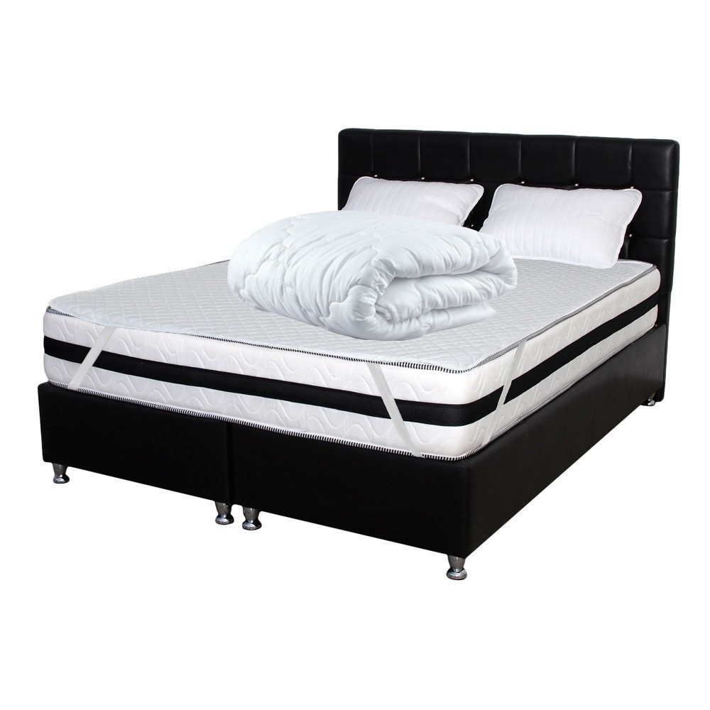 Saltea Memory Foam Crin plus doua perne 50x70 plus husa hipoalergenica plus Pilota microfibra vara 180x200, 160x200x25 - 1 | YEO
