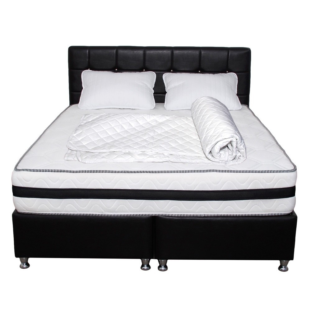Saltea Memory Foam Crin plus doua perne 50x70 plus husa hipoalergenica plus Pilota microfibra vara 180x200, 160x200x25 - 2 | YEO