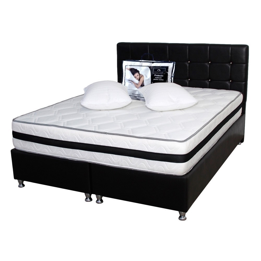 Saltea Memory Foam cu arcuri Azalee plus doua perne plus husa hipoalergenica plus Pilota microfibra vara 200x220, 180x200x25 - 2 | YEO