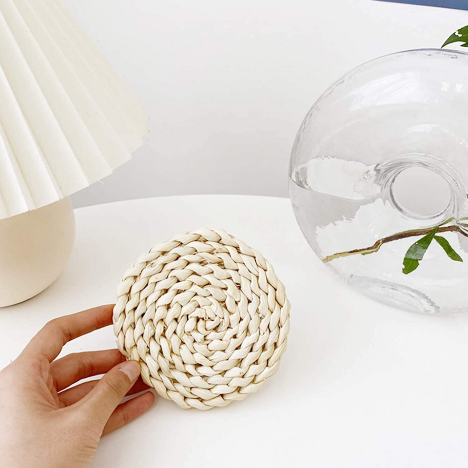 Set de 2 coastere HEIGOO, pluta naturala, natur, 11 x 11 x 1 cm - 3 | YEO