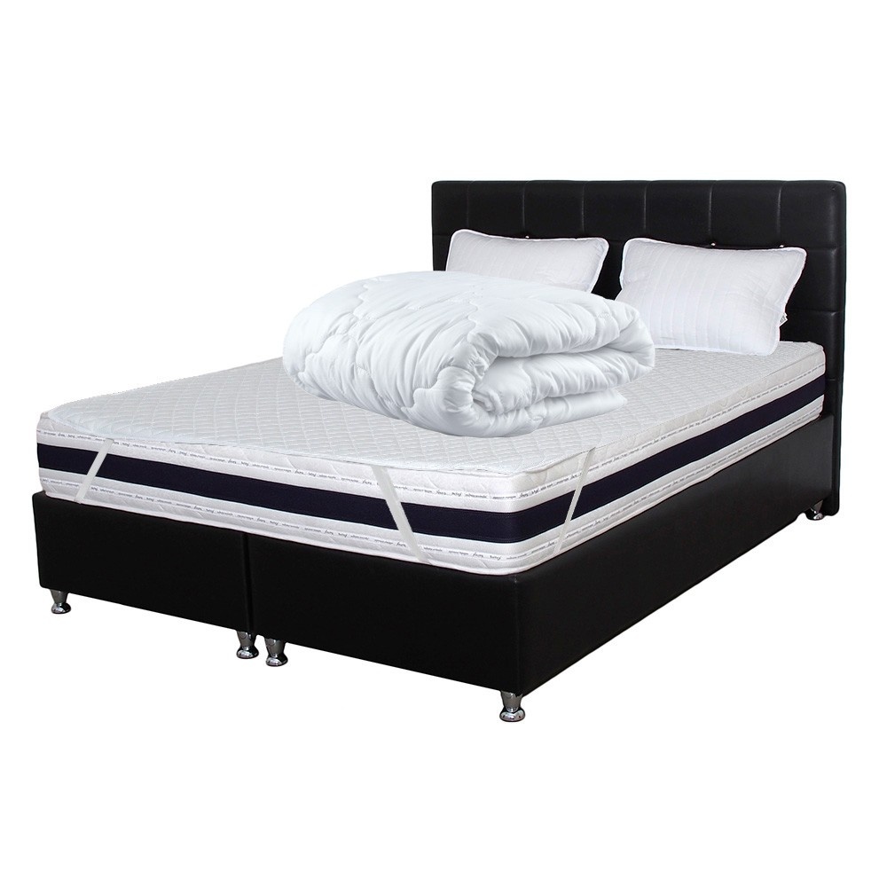 Set Saltea PARIS Memory Foam Silvercare plus 2 perne plus Husa hipoalergenica plus Pilota microfibra vara 180x200, 140x200x23 - 1 | YEO