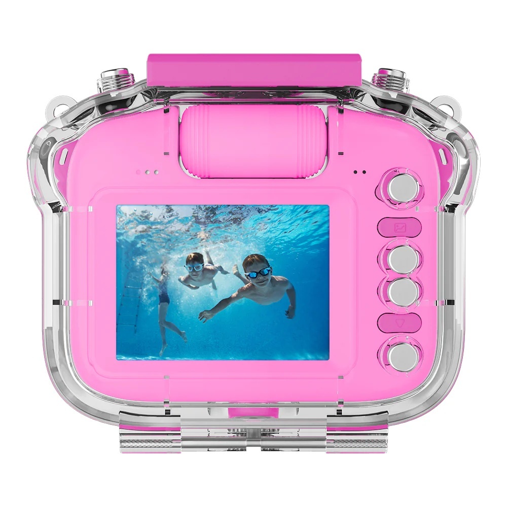 Aparat foto-video pentru copii GoGEN BOB si BOBEK AQUA FOTO, 12 Mpx , camera selfie, carcasa impermeabila, IP68, roz - 1 | YEO