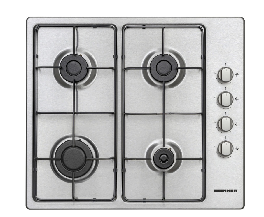 Plita incorporabila Heinner HBH-V4IEIX, Gaz, 4 arzatoare, Aprindere electrica integrata, Control lateral, 58 cm, Inox, RESIGILAT, 1 AN GARANTIE - 2 | YEO