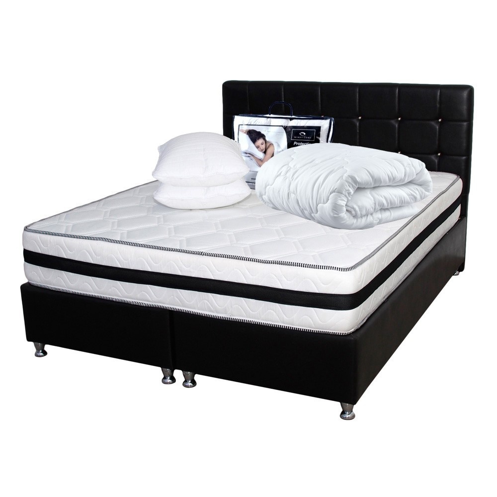 Set Saltea Super Lux Ortopedica IRIS plus 2 perne 50x70 plus Husa hipoalergenica plus Pilota microfibra vara 180x200, 160x200x26 - 1 | YEO
