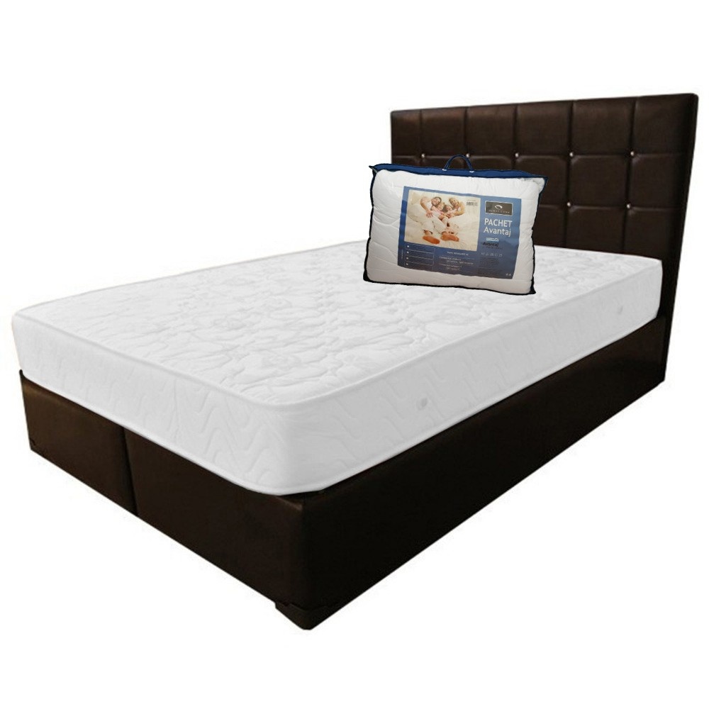 Set Avantaj Saltea lux ortopedic DAFIN + 2 perne 50x70+ Husa hipoalergenica+ Pilota microfibra iarna 180x200, 140x200x22 - 1 | YEO
