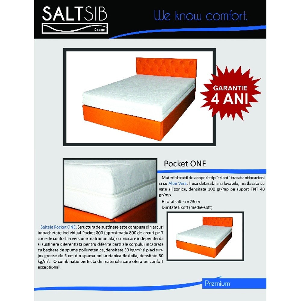 Set Avantaj Saltea MARTE Pocket One +2 perne 50x70+ Husa hipoalergenica+ Pilota iarna microfibra 180x200, 140x200x23 - 3 | YEO