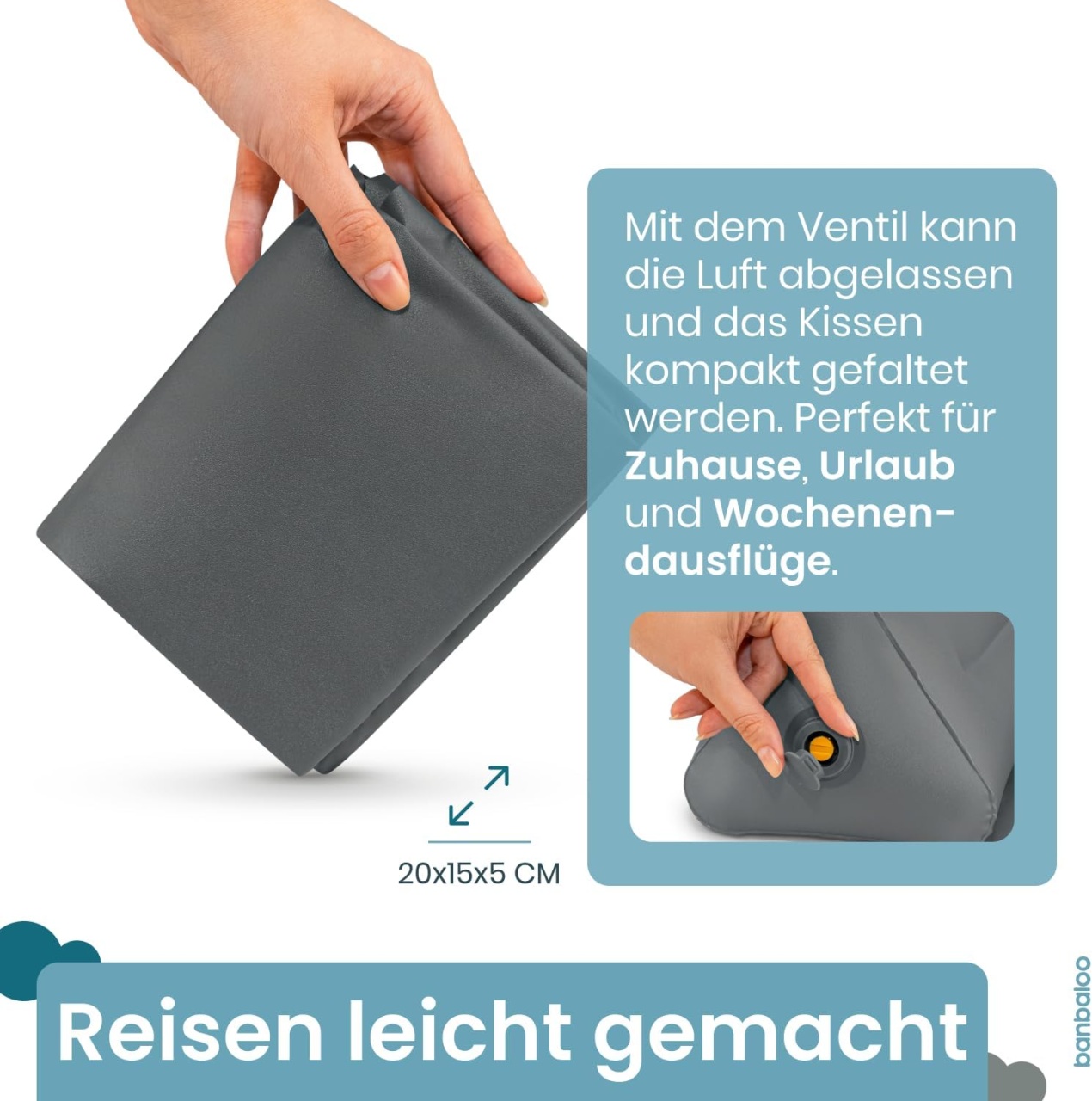 Set de 2 protectii pentru marginea patului Banbaloo, TPU, gri, 56 x 15 cm - 3 | YEO