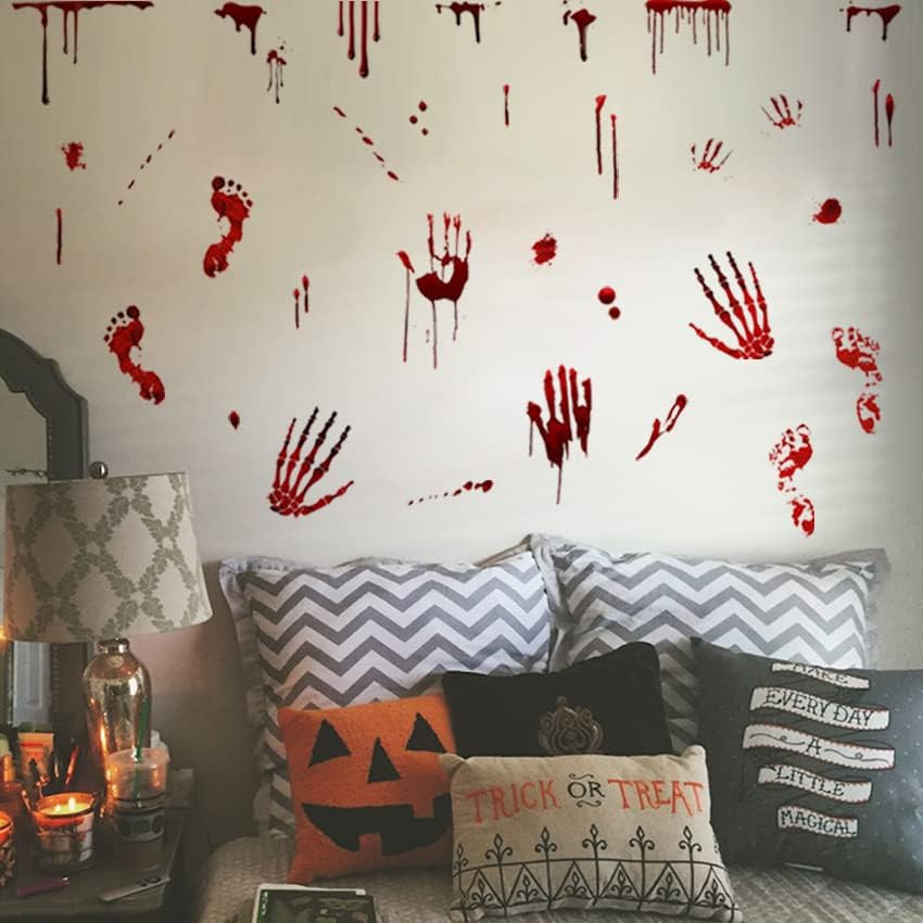 Set de 4 foi cu stickere pentru HalloweenBuerHomie, PVC, rosu/negru - 1 | YEO