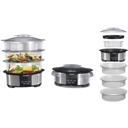 Aparat de gatit cu aburi Heinner Master Collection HSA-1000XMC, 1000 W, 12 l, Argintiu/Negru, RESIGILAT, 1 AN GARANTIE