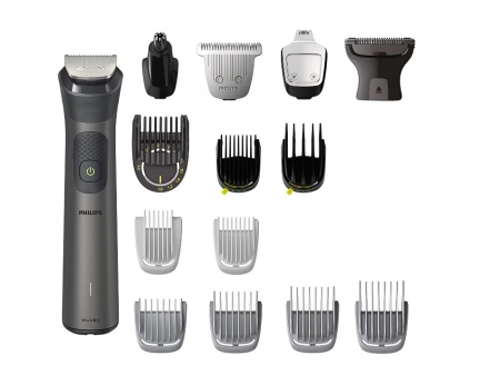 Aparat de tuns barba & parul de pe cap si corp 15in1 Philips Multigroom All in One MG7940/15, autonomie 120 min, 22 setari de lungime: 0,5-16 mm All-in-One, 3 capete trimmer specializate (detalii, nas, corp), husa, 100% waterproof, Resigilat, Grad A