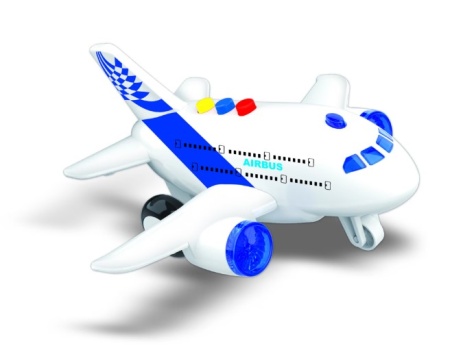 Avion cu frictiune, sunete si lumini RS Toys 17 cm, pentru copii, cu baterii