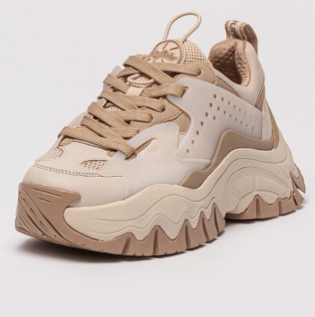 Buffalo, Pantofi sport de piele ecologica si material textil Trail One, Bej deschis, 37, Resigilat, Grad A