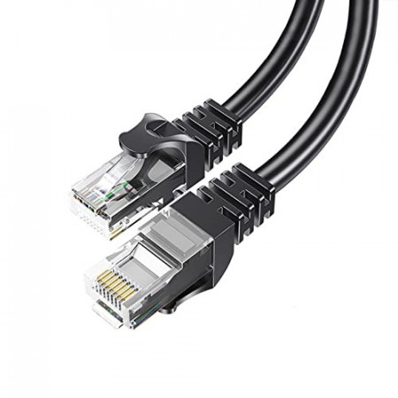 Cablu Cat6 Ethernet PUTOAHAO, fibra optica, negru, 1,5 m - Img 1