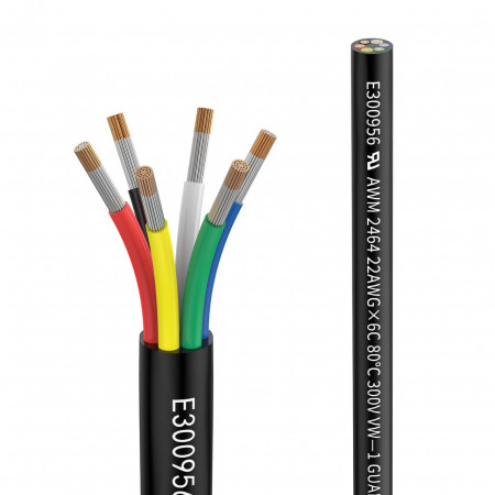 Cablu electric Matugajp, 6 x 0.3 mm² 22 AWG Fire, 6-Core Wire,PVC, multicolor, 5 m