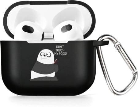 Carcasa de protectie pentru Airpods Pro Akabeila, silicon/metal, negru/alb/argintiu