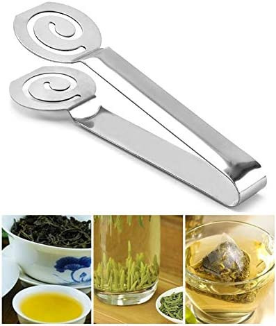 Cleste de servire pentru ceai Youfui, argintiu, otel inoxidabil, 13,8 x 3,8 cm